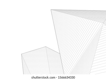 abstract geometric architecture 3d illustration