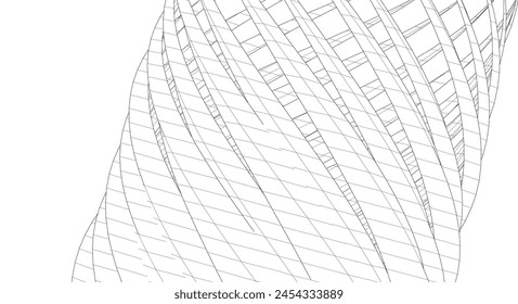 ilustración 3d abstracta de la arquitectura geométrica