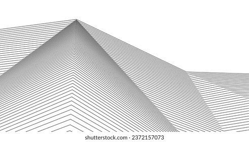 abstract geometric architecture 3d rendering