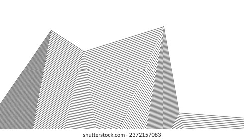 abstract geometric architecture 3d rendering
