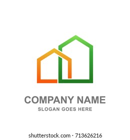 Abstract Geometric Architecture Building Logo Vector Icon