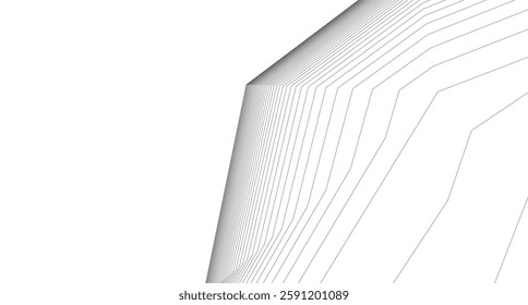 Abstract Geometric Architecture. Futuristic Minimalist Structures with Wireframe and Mesh