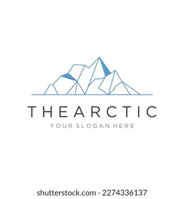 Abstract geometric arctic iceberg logo minimalistic vector illustration.