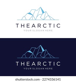 Abstrakte geometrische arktische Eisberg Logo minimalistische Vektorgrafik.