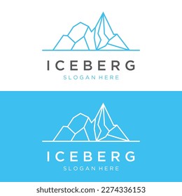 Abstract geometric arctic iceberg logo minimalistic vector illustration.