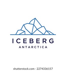 Abstract geometric arctic iceberg logo minimalistic vector illustration.