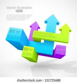 Abstract geometric arrows 3D.