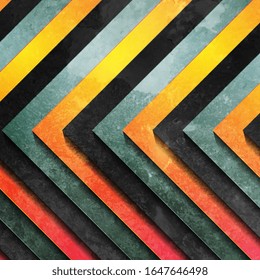 Flechas geométricas abstractas con fondo técnico de textura gruesa. Diseño de vectores