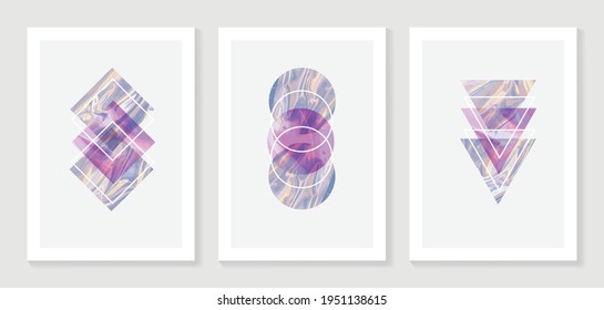 Abstract geometric art background vector. Modern block color art wallpaper. Marbling gold style texture. Cubism s low-poly backgrounds. Good for home deco, wall art, poster, invitation and cover.