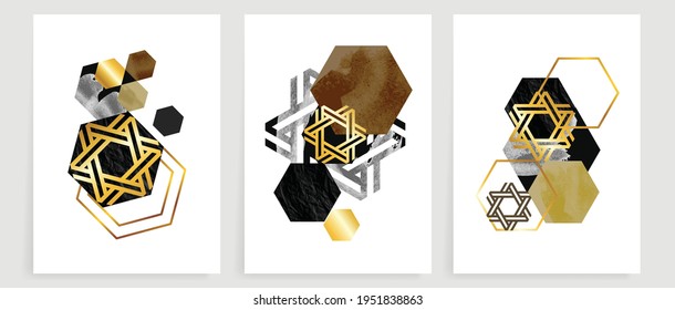 Abstract geometric art background vector. Modern block color art wallpaper. Marbling gold style texture. Cubism s low-poly backgrounds. Good for home deco, wall art, poster, invitation and cover.
