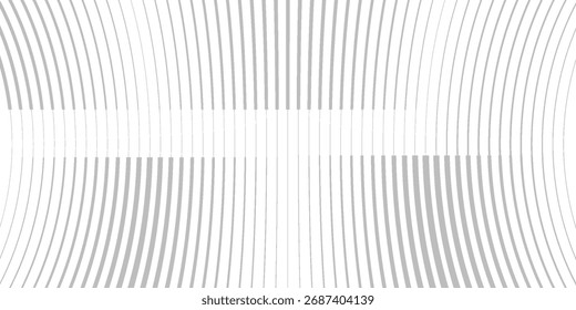 Fondo de arte geométrico Abstractas con líneas grises de Vertical. Ilusión óptica con ondas y transiciones. Ilustración vectorial.