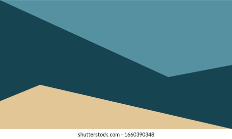 Abstract geometric art of blue and sand