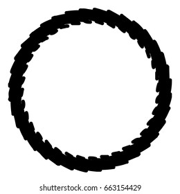 Abstract geometric art with circular motif. Geometric black and white illustration