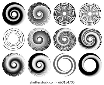 Abstract geometric art with circular motif. Geometric black and white illustration