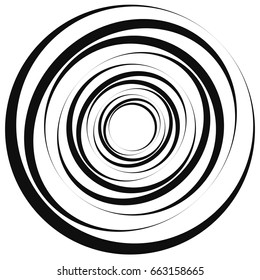 Abstract geometric art with circular motif. Geometric black and white illustration