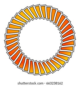 Abstract geometric art with circular motif. Geometric black and white illustration