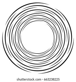 Abstract geometric art with circular motif. Geometric black and white illustration