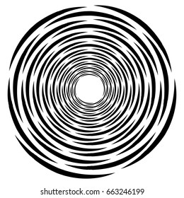 Abstract geometric art with circular motif. Geometric black and white illustration