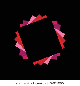 

Arte geométrica abstrata com padrões triangulares coloridos sobre fundo preto