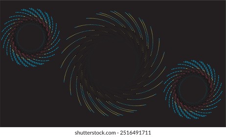 A arte geométrica abstrata com linhas tracejadas em um design de gradiente em espiral cria um visual dinâmico e moderno, perfeito para projetos criativos exclusivos.