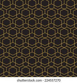 Abstract geometric Art Deco pattern. Seamless golden vector background. Vintage style texture. Vector illustration in art nouveau style.