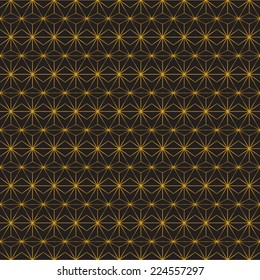 Abstract geometric Art Deco pattern. Seamless golden vector background. Vintage style texture. Vector illustration in art nouveau style.