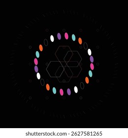 Abstract Geometric Art Display With Spinning Pattern Effect