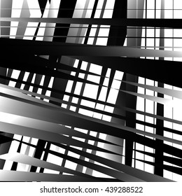 Abstract geometric art with edgy, angular shapes. Randomly ordered elements.