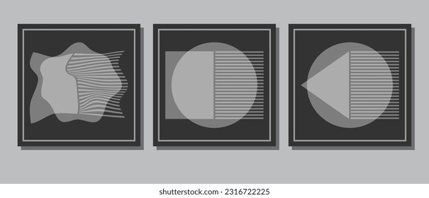 Arte geométrico abstracto para el diseño interior, cuadros, cubiertas, carteles. Diseño creativo para ideas creativas