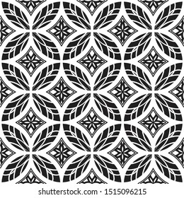 Abstract geometric art. Outlined oriental ornaments composition. Creative pattern design for print on textile, tiles, bandana, carpet, brochure. Islamic wallpaper, poster. Black and white texture