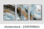 Abstract geometric art print. Vector design, a set of three wall art, wallpaper