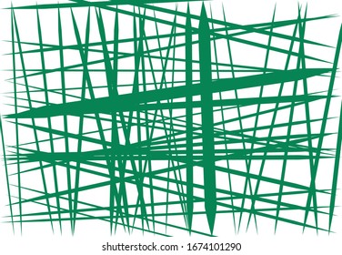 Abstract geometric art with random, chaotic lines. Straight crossing, intersecting lines texture, stripes pattern