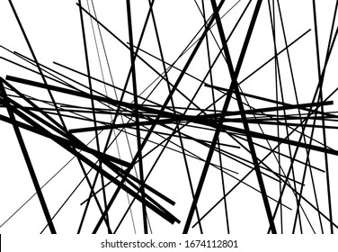 Abstract geometric art with random, chaotic lines. Straight crossing, intersecting lines texture, stripes pattern
