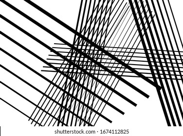 Abstract geometric art with random, chaotic lines. Straight crossing, intersecting lines texture, stripes pattern