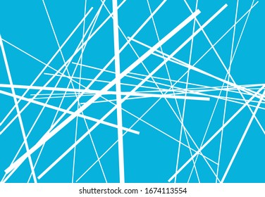 Abstract geometric art with random, chaotic lines. Straight crossing, intersecting lines texture, stripes pattern