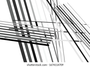Abstract geometric art with random, chaotic lines. Straight crossing, intersecting lines texture, stripes pattern