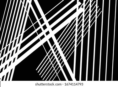 Arte geométrico abstracto con líneas caóticas y aleatorias. Cruce recto, textura de líneas entrelazadas, patrón de rayas
