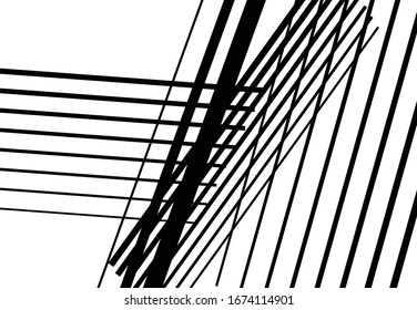 Abstract geometric art with random, chaotic lines. Straight crossing, intersecting lines texture, stripes pattern