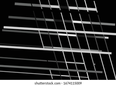 Abstract geometric art with random, chaotic lines. Straight crossing, intersecting lines texture, stripes pattern