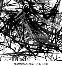 Abstract geometric art with random, scattered shapes