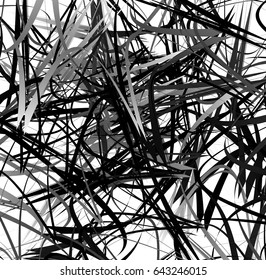 Abstract geometric art with random, scattered shapes