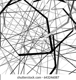 Abstract geometric art with random, scattered shapes