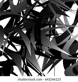 Abstract geometric art with random, scattered shapes