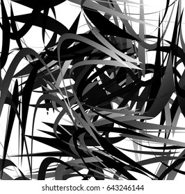 Abstract geometric art with random, scattered shapes