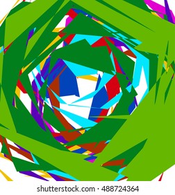 Abstract geometric art with random, unsettled edgy shapes