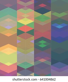 Abstract geometric art retro concept background with faded soft pastel color tone.