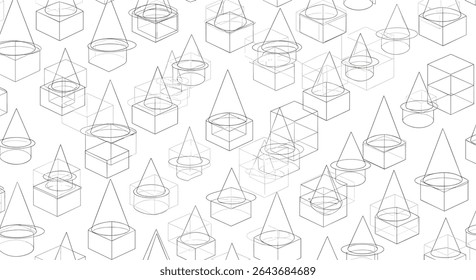 Abstract Geometric Art: A Symphony of Angular Shapes and Subtle Textural Nuances Throughout Canvas
