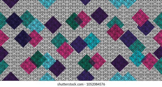 Abstract geometric art woven pattern. Can be used for wallpaper, pattern fills, textile, web page background, surface textures, Image for advertising booklets, banners.
