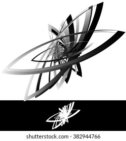 Abstract geometric, artistic element with random overlapping shapes
