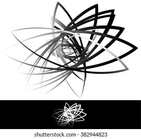 Abstract geometric, artistic element with random overlapping shapes